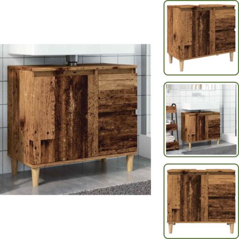Waschbeckenunterschrank Altholz-Optik 65x33x60 cm Holzwerkstoff - Waschbeckenschrank - Waschbeckenschränke - Waschtisch - Waschtischunterschrank