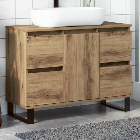 Waschbeckenunterschrank Artisan-Eiche 80x33x60 cm Holzwerkstoff vidaXL