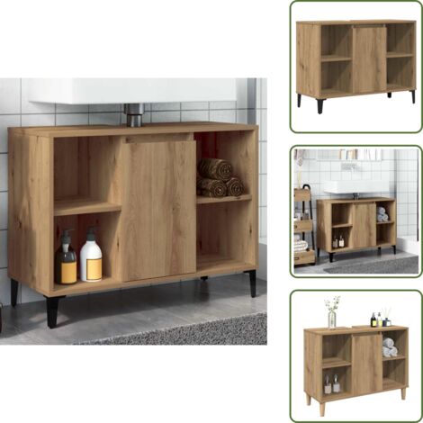 Waschbeckenunterschrank Artisan-Eiche 80x33x60 cm Holzwerkstoff - Waschbeckenunterschrank - Waschbeckenunterschränke - Badezimmerschrank - Waschtischunterschrank