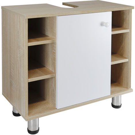 Waschbeckenunterschrank "Berta" Holz/Eichen Optik Seitenfächern
