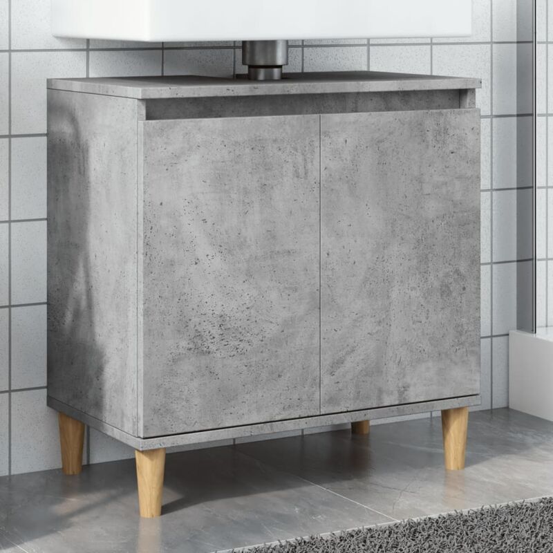 Waschbeckenunterschrank Betongrau 58x33x60 Cm Holzwerkstoff Vidaxl