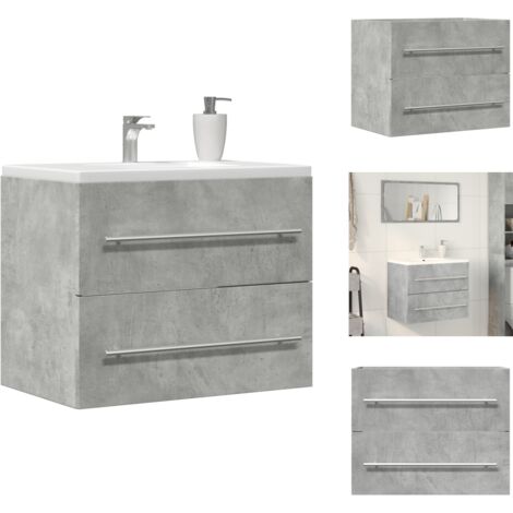 Waschbeckenunterschrank Betongrau 60x38,5x48 cm Holzwerkstoff - Badezimmerschrank - Badezimmerschränke - Badmöbel - Badschrank