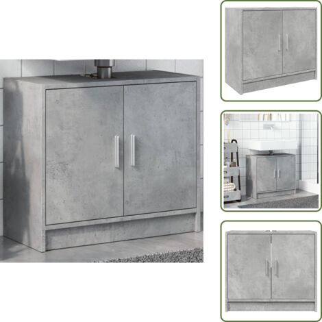 Waschbeckenunterschrank Betongrau 63x29x55 cm Holzwerkstoff - Waschtischunterschrank - Badezimmermöbel - Badschrank - Beton Grau - Holzwerkstoff