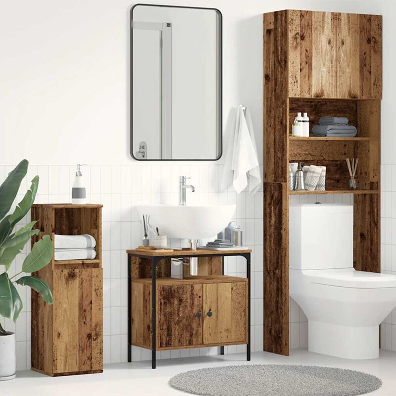 Waschbeckenunterschrank Altholz-optik 60x30x60 Cm Holzwerkstoff Vidaxl