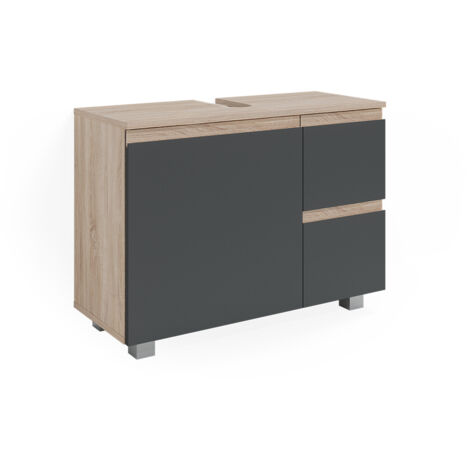 Waschbeckenunterschrank J-Shape, Anthrazit, 80 x 60.8 cm, Vicco