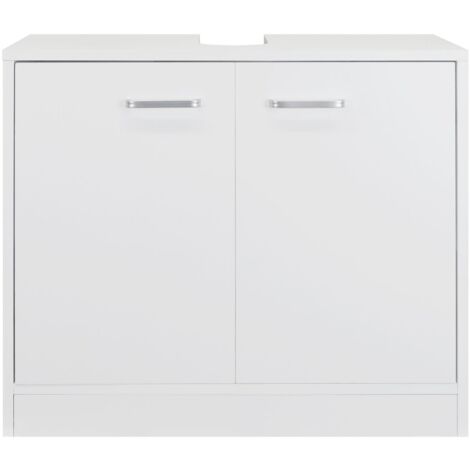 Waschbeckenunterschrank "LUNA" polarweiß matt 2-türig, 63x29x55cm