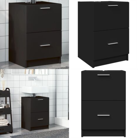 Waschbeckenunterschrank Schwarz 40x37x59 cm Holzwerkstoff - Holzwerkstoff - Badezimmer