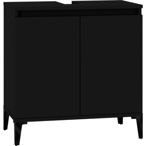 Waschbeckenunterschrank Schwarz 58x33x60 cm Holzwerkstoff vidaXL