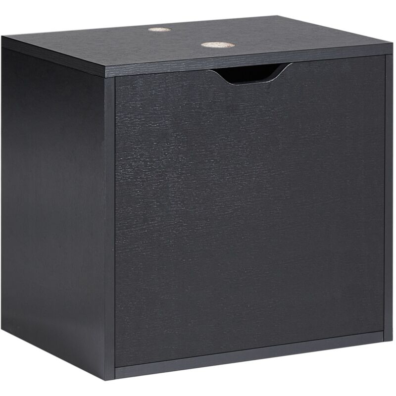Beliani - Waschbeckenunterschrank Schwarz Mdp Korpus 44 X 40 Cm Mit Tür Wandmontage Modernes Design Hängeschrank Bad Unterschrank Für Badezimmer