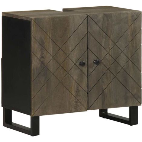 Waschbeckenunterschrank Schwarz 62x33x58 cm Massivholz Mango vidaXL