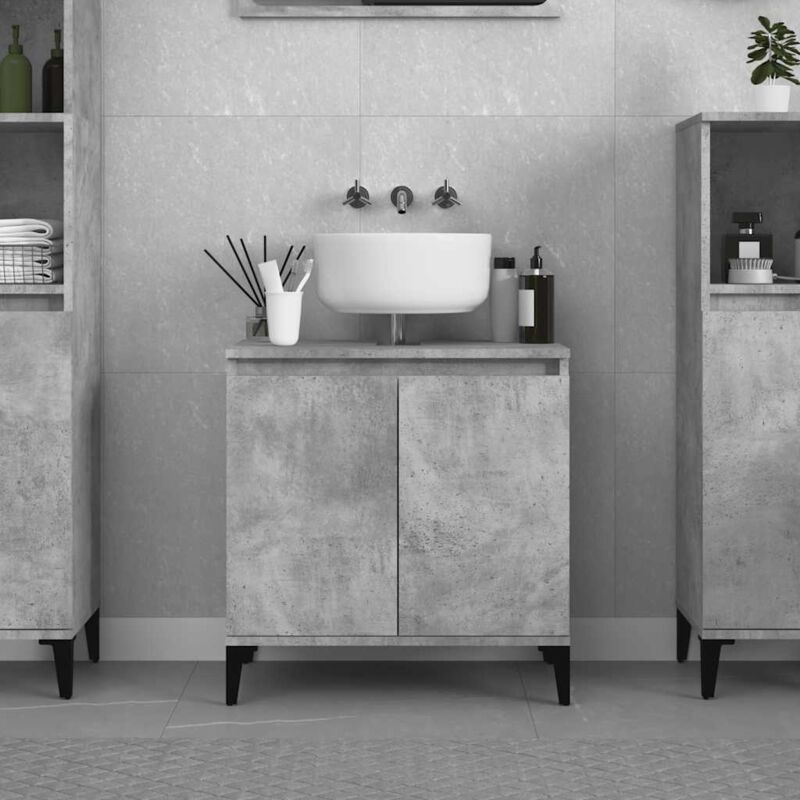 Waschbeckenunterschrank Betongrau 58x33x60 Cm Holzwerkstoff Vidaxl
