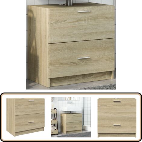 Waschbeckenunterschrank Sonoma-Eiche 59x37x59 cm Holzwerkstoff - Waschtischunterschrank - Badezimmermöbel - Badschrank - Holzwerkstoff - Sonoma-Eiche