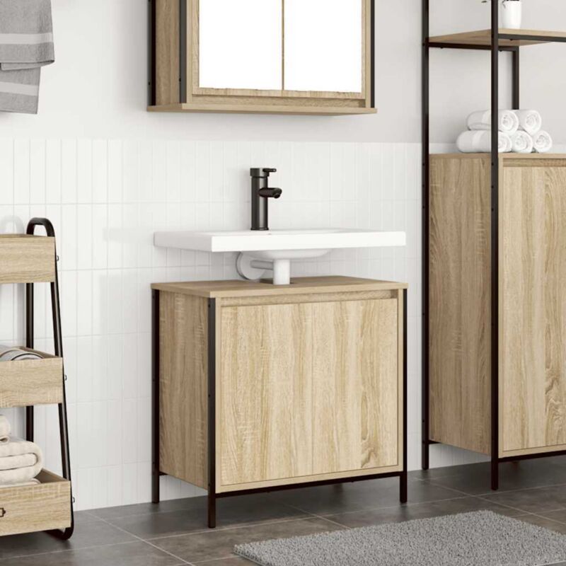 Waschbeckenunterschrank Sonoma-eiche 60x34, 5x60 Cm Vidaxl