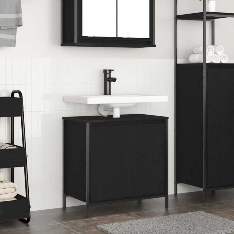 Vidaxl Waschbeckenunterschrank Schwarz 60x34, 5x60 Cm