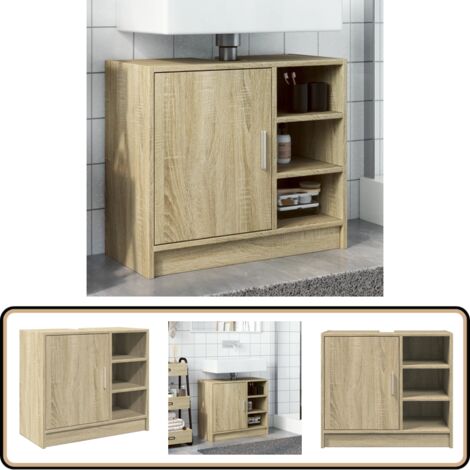 Waschbeckenunterschrank Sonoma-Eiche 63x29x55 cm Holzwerkstoff - Waschtischunterschrank - Badezimmermöbel - Badschrank - Holzwerkstoff - Sonoma-Eiche