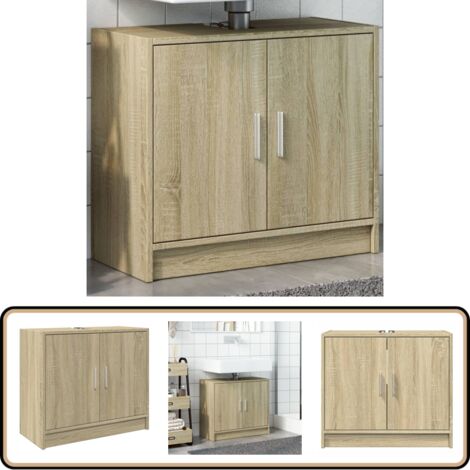 Waschbeckenunterschrank Sonoma-Eiche 63x29x55 cm Holzwerkstoff - Waschtischunterschrank - Badezimmermöbel - Badschrank - Holzwerkstoff - Sonoma-Eiche