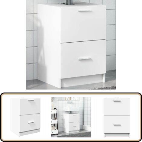 Waschbeckenunterschrank Weiß 40x37x59 cm Holzwerkstoff - Waschtischunterschrank - Badezimmermöbel - Badschrank - Holzwerkstoff - Weißer Badschrank