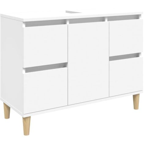 Waschbeckenunterschrank Weiß 80x33x60 cm Holzwerkstoff vidaXL