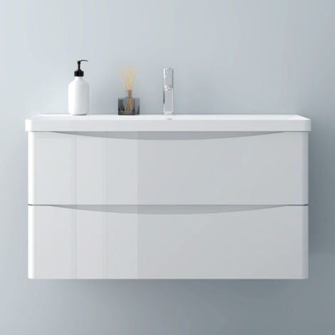Waschbeckenunterschrank,Weiß, mit Waschtisch,99x46x52cm