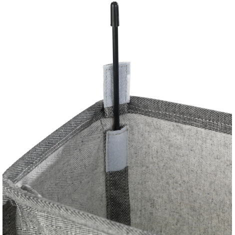 Waschkorb mit Deckel und Rollen, schmaler Textilbehälter - 43 l, 60 x 18,5 x 40 cm, WENKO