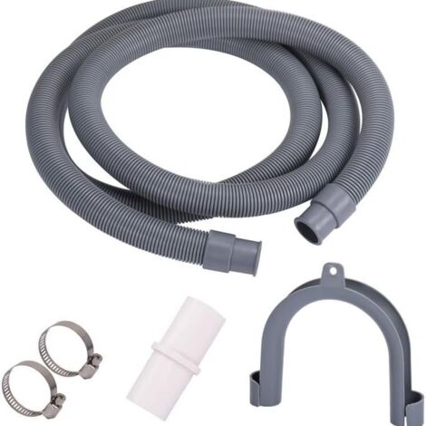 Waschmaschinen- und Spülmaschinenschlauch 1,5 m, Ablaufschlauchverlängerung Ø 40mm, Ablaufschlauch mit Schlauchverbinder und Klemmen, Für Waschmaschine, Spülmaschine und Trockner