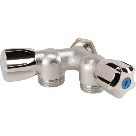 SFERACO Waschmaschinenhahn 15x21 doppelt verchromt mit Mutter Â