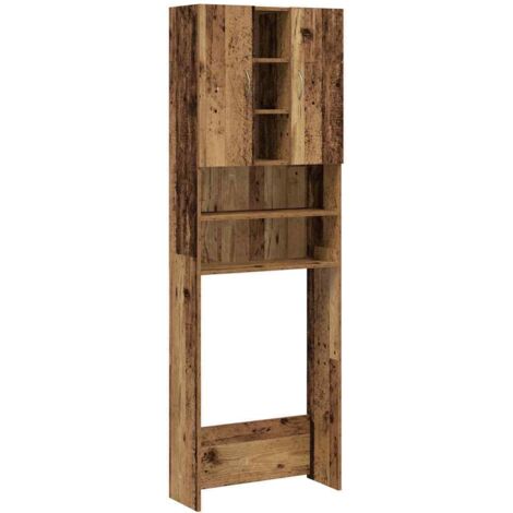 Waschmaschinenschrank Altholz-Optik 64x25,5x190 cm vidaXL