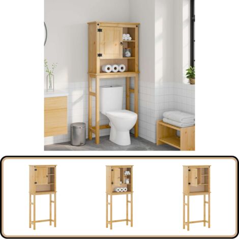 Waschmaschinenschrank Corona Massivholz Kiefer - Waschtischunterschrank - Stauraumspeicher - Badezimmerschränke - Küchenregale - Regal