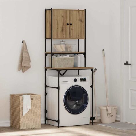 Waschmaschinenschrank Eiche handwerklich 68 x 48,5 x 194 cm vidaXL