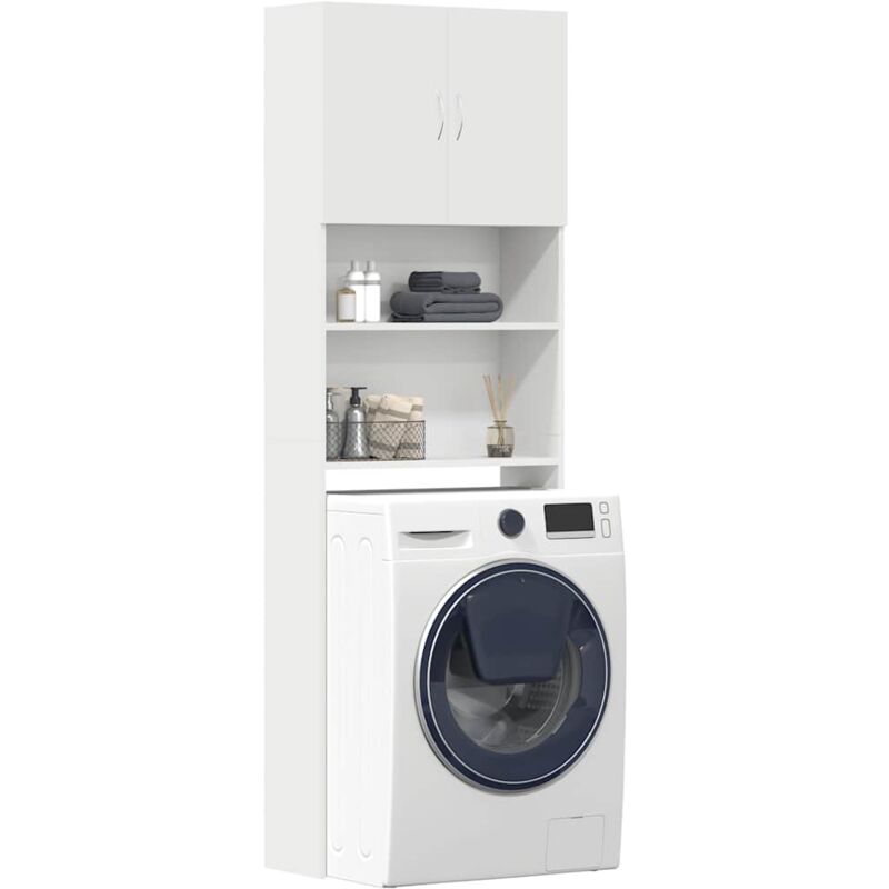 Waschmaschinenschrank Weiß 64x24x190 Cm Holzwerkstoff Vidaxl