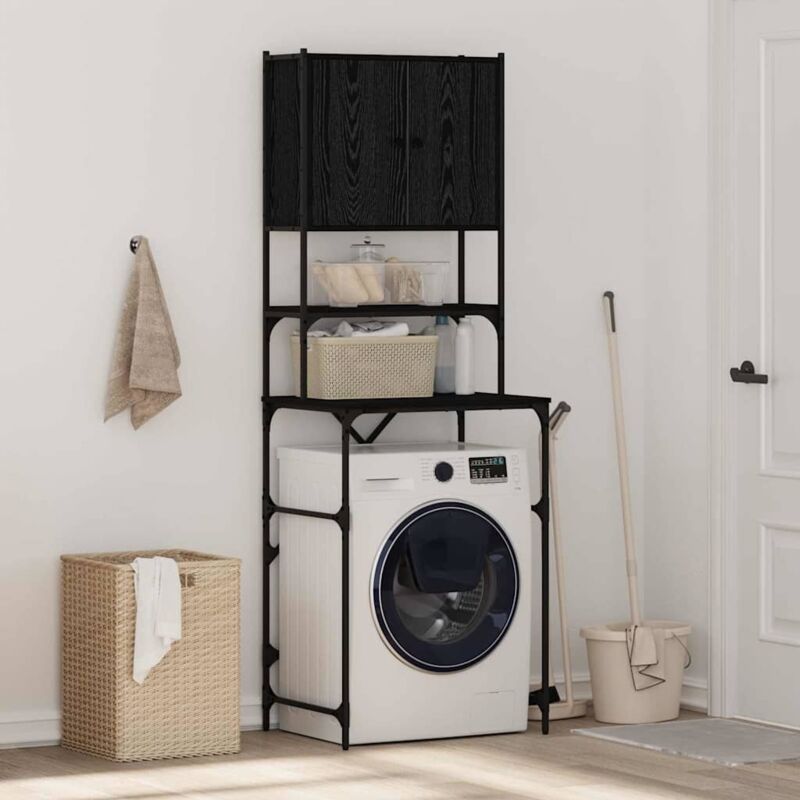 Waschmaschinenschrank Schwarze Eiche 68 X 48, 5 X 194 Cm Vidaxl