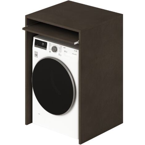 Waschmaschinenschrank mit ausziehbarem Regal in der Farbe Schlamm, H105 x 71 x 65 cm