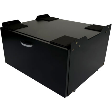 Waschmaschinenunterschrank HHG-501, Sockel Podest Erhöhung Untergestell, Schublade 33x61x52cm schwarz