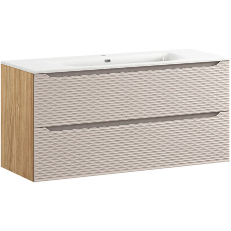 Waschtisch 120cm, Eiche mit beige, OLUO-56-BEIGE