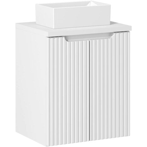 Waschtisch 50cm mit Keramikwaschbecken, weiß, NEWPORT-56-WHITE