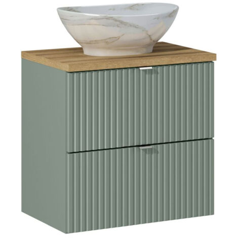 Waschtisch 60cm in grün und Eiche NEWPORT-56-GREEN