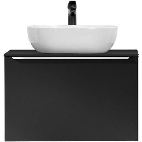 Waschtisch 60cm, matt schwarz, PUEBLA-56-BLACK