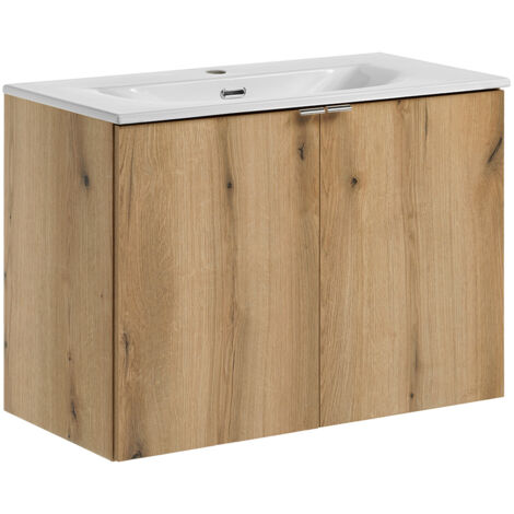 Waschtisch 80cm, in Eiche, NEWPORT-56-OAK