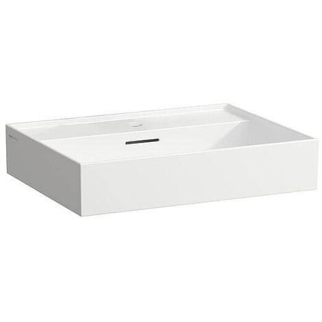 Waschtisch Laufen Kartell 600 x 460 mm, mit Überlauf, 1 Hahnloch mittig, weiß - H8103330001041