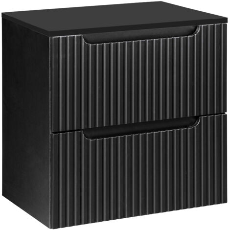 Waschtisch-Unterschrank 60cm, in schwarz, NEWPORT-56-BLACK