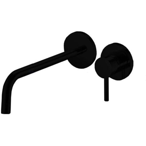 Waschtisch-Wandbatterie mattschwarz, Auslauf 175 mm Paffoni Light LIG006NO70  matt-schwarz - 175 mm