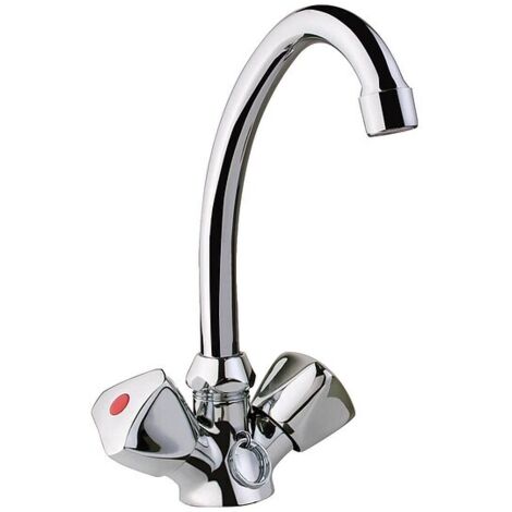Waschtisch-Zweigriffmischer ETOU 244 mm, mit versenkbarer Kette, chrom