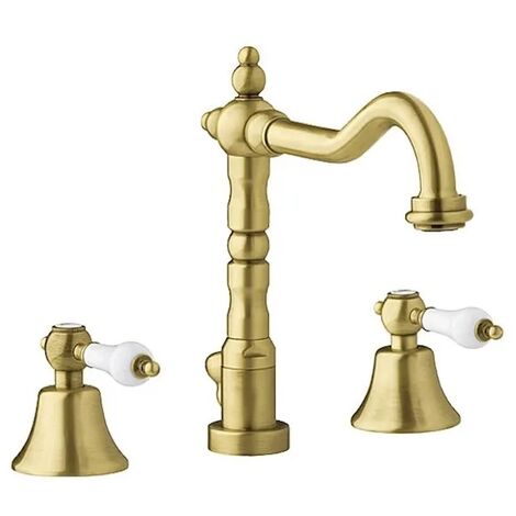 Waschtischarmatur 3-Loch Bronze Retro