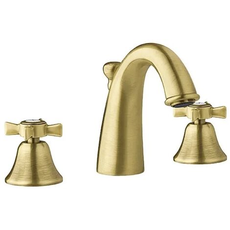 Waschtischarmatur 3-Loch Bronze Retro