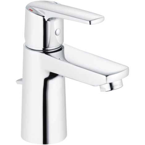 Waschtischarmatur Alpha 300 XL Armatur - moderner Wasserhahn Bad druckfest mit Ablaufgarnitur, verchromt