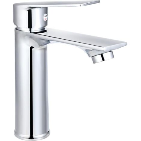 Waschtischarmatur aus Chrom – Badezimmer-Mischbatterie mit einstellbarer Temperatur, elegantes Design für Waschbecken