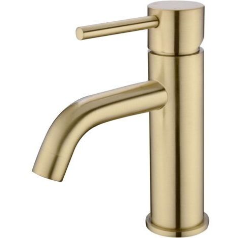 Waschtischarmatur Badezimmer Wasserhähne Waschbeckenarmaturen mit Keramikschublade Geräuscharm Mischer mit Kalt-/Warmwasseranschluss, Golden