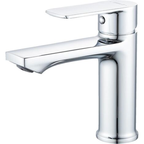 Waschtischarmatur – Einhebelmischer, wasser- und energiesparend, mit 96 mm Auslaufhöhe, einfache Montage, G 3/8-Anschluss, Chrom