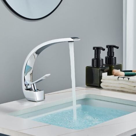 SUGUWORD Waschtischarmatur für Bad Wasserhahn Bad Armatur Chrom Einhebelmischer Modern für Badezimmer (Chrom)