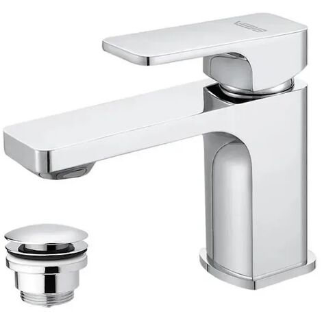Waschtischarmatur mit Ablaufgarnitur (Stöpsel) Chrom
